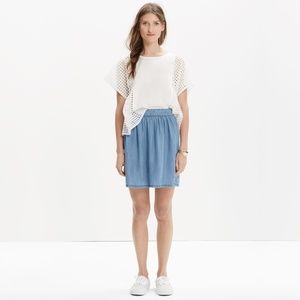 Madewell faded indigo denim chambray skirt
